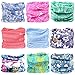 KALILY 9PCS Headband Bandana - Versatile Flower Sports & Casual Headwear -Multifunctional Seamless Neck Gaiter, Headwrap, Balaclava, Helmet Liner, Face Mask for Camping, Running, Cycling, Fishing etc