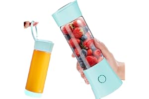 Toycol Portable Blender Mini Personal Juicer Cup Travel Smoothie Maker with Updated 6 Blades,Wireless USB Rechargeable Fruit Juice Mixer with 4000mAh Battery 16Oz for Outdoors,Home Christmas Gift Blue