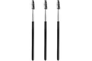 Qancekoo 3 PCS Eyelash Brush Portable Eye Brush Eyebrow Brush Reusable for Eyelash Extension Makeup, Lifting Eyebrow (Black)