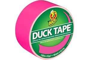 Duck Tape Colored Duct Tape, 1-7/8 Inches x 15 Yards, Neon Pink