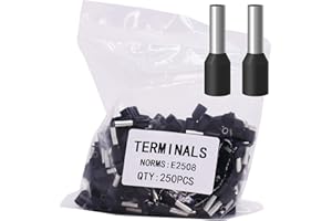 Fidioto AWG14 Wire Ferrules Terminals, 250pcs AWG14 Terminal Connector Wire Insulated Cord Pin Ends Terminals for Electric, Industrial, Chemical Industry, Power Control System, etc.