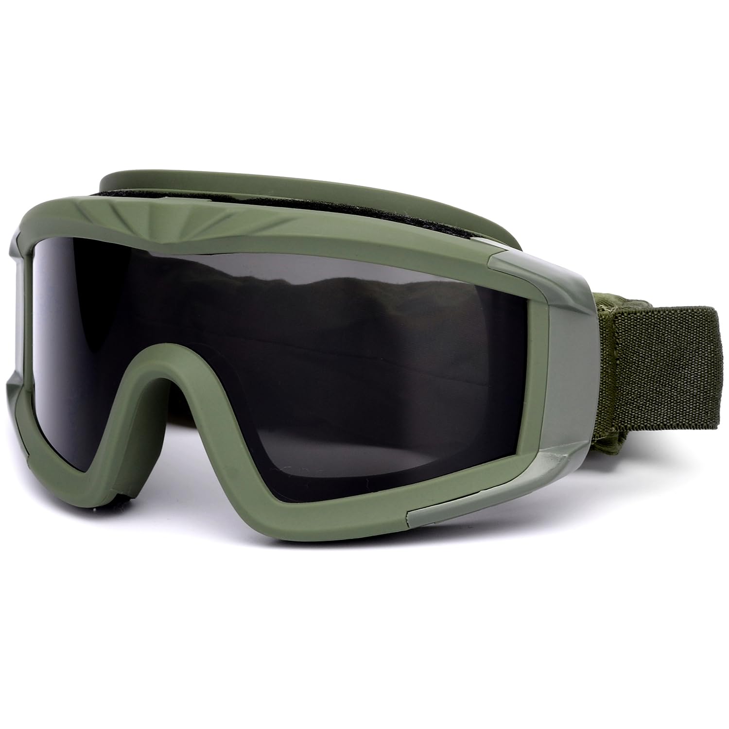 Photo 1 of SPOSUNE Airsoft Goggles Anti Fog Army Tactical Goggles with 3 Interchangeable Lens UV400 Protection Over Glasses Airsoft Eye Protection Desert Goggles