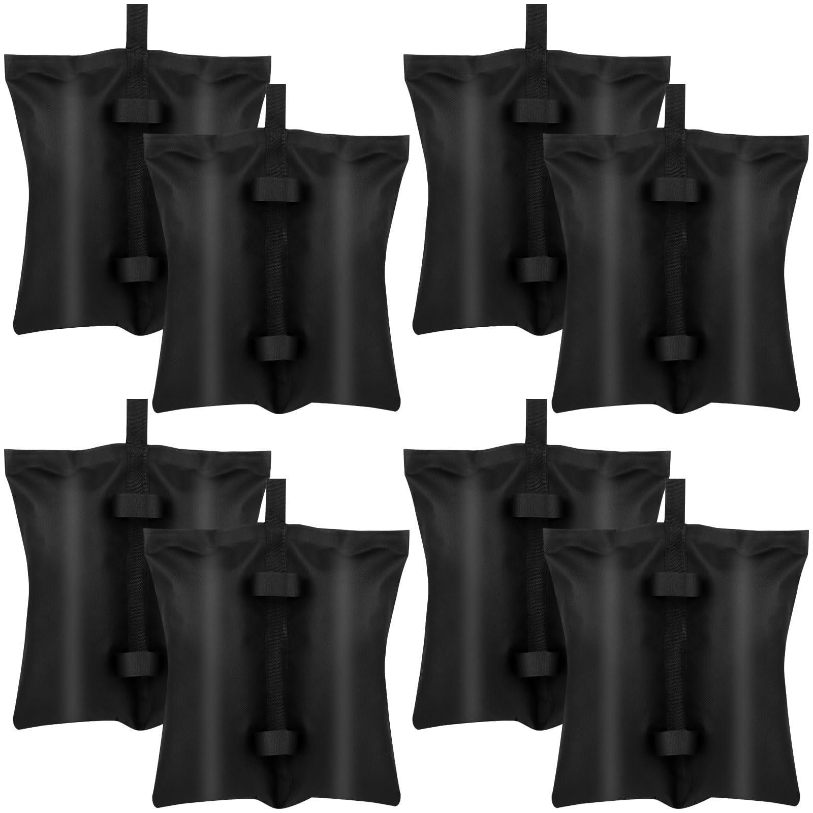 8 Pack 800D Canopy Sand Weights - 200 LBS Large Heavy Duty Black Bags for Instant Outdoor Sun Shelter Legs - Windproof Sandbags 15x13In