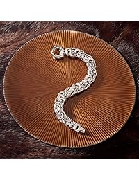 Ross-Simons - Pulsera bizantina de plata de ley italiana con textura y pulido