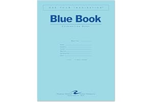 Roaring Spring Exam Blue Book, 11" x 8.5", 8 Sheets/16 Pages, Wide Ruled with Margin, Proudly Made in the USA!