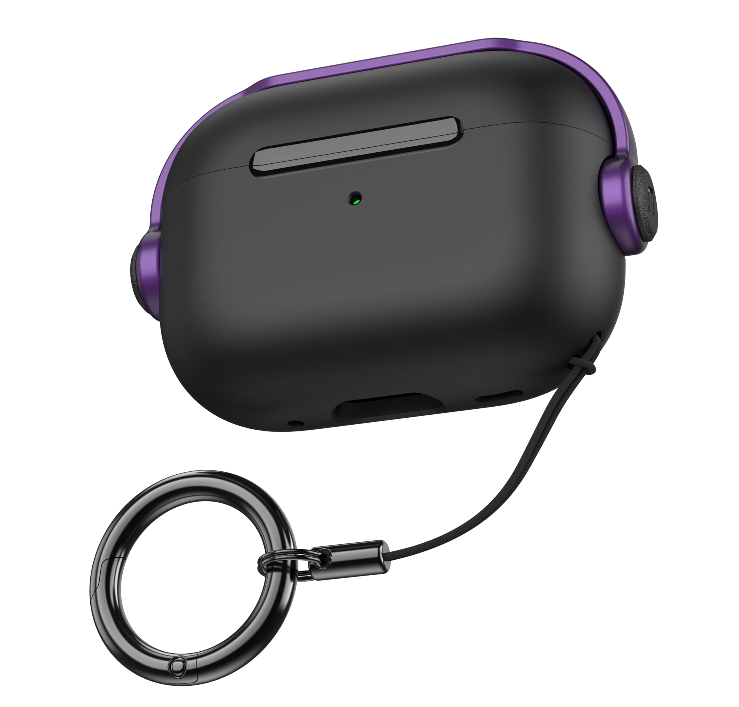 Junsirs Compatible with Apple AirPods Pro 2 Case with Wireless Bluetooth Earphones，Shockproof Airpod Cases Accessories Smooth Soft Protective Skin for Airpods Pro 2/3 Generation (Black and Purple)