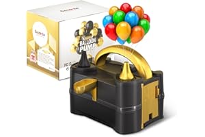 Bezente Balloon Pump Electric, Portable Balloon Inflator Pump Electric Air Pump for Balloons Dual Nozzle Electric Balloon Pum