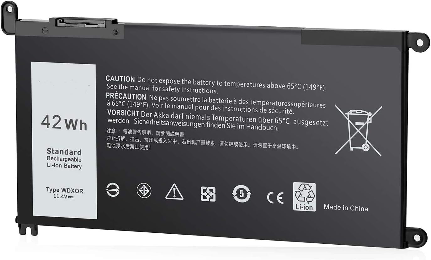 WDX0R WDXOR Battery for DELL Inspiron 15 7579 7573 7560 7569 7570 7580 5565 5567 5568 5570 5578 5579 5770 7586 13 7375 7368 7378 5368 5378 5379 17 5765 5767 5775 Latitude 3189 3580 3Cells 42Wh 11.4V