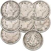 1883 to 1912 Liberty Nickels Set of 7 Coins Set Good