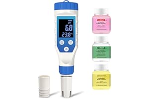 GISNPA Hydrogen Water Tester, Digital ORP Meter for Drinking Water, 7-in-1 pH TDS Tester, pH ORP TDS EC H2 Salt Temp Meter for Water, Hydroponics, Plants, Aquariums, Wine, Pool, Hot Tub Spas.