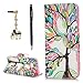 YOKIRIN Galaxy S8 Case, Beautiful Green Tree and Leaf Magnetic Style PU Leather Case Wallet Flip Stand Flap Closure Cover with ID&Credit Card Holder Protective Skin for Samsung Galaxy S8