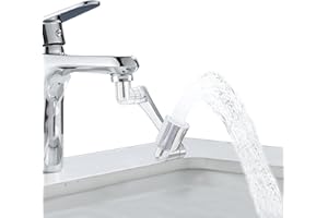 RQJLZ 1080° Swivel Faucet Extender, 2 Sprayer Modes, Universal 360° Swivel Multifunctional Aerator, Sink Water Faucet Extension Filter, Kitchen Bathroom, Robotic Arm in Brass.