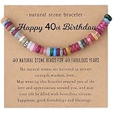 Borhmty Happy 30th 40th 50th Birthday Gifts for Women Boho Bohemian Beaded Bracelets for Daughter Mom Aunt Grandma Friend