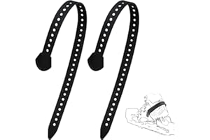 HWEIUA Snowshoe Bindings Replacement for MSR Classic Snowshoe Strap Kit, Snowshoe Straps for MSR Denali Evo Ascent Snowshoes, 2 Pcs Snow Shoe Heel Straps, Black (18 Inch)