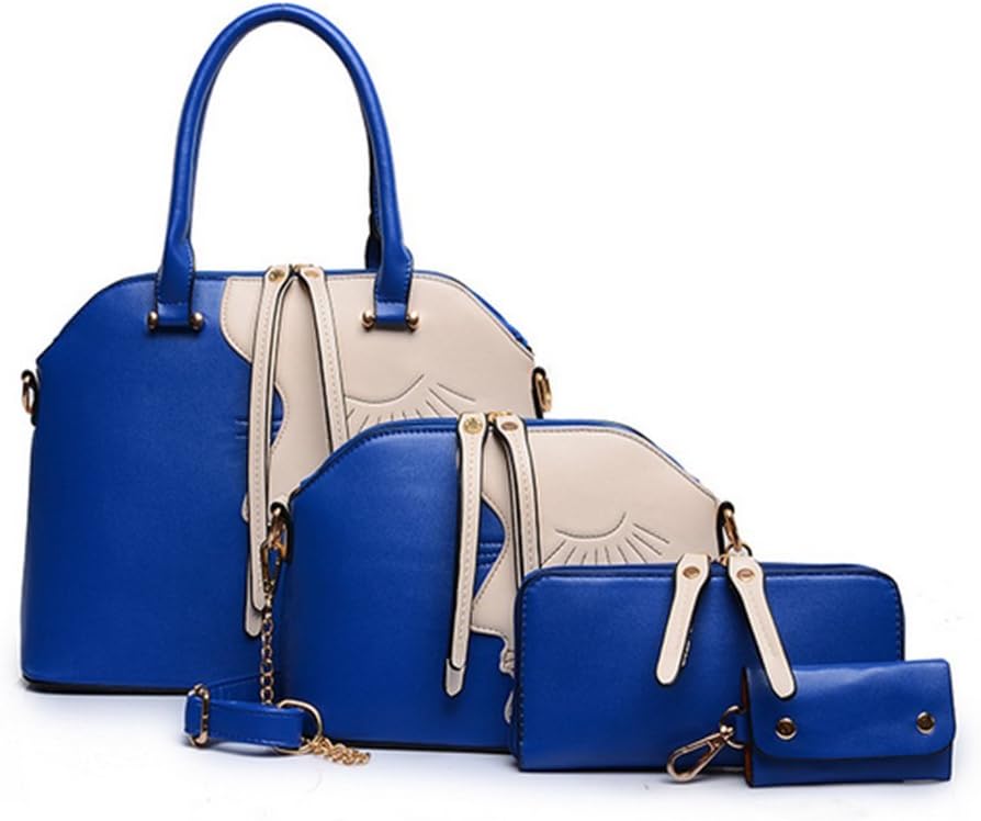 Symbolove Womens Modern Simple For-Piece Top Handle Bag and Leather Satchel Handbag