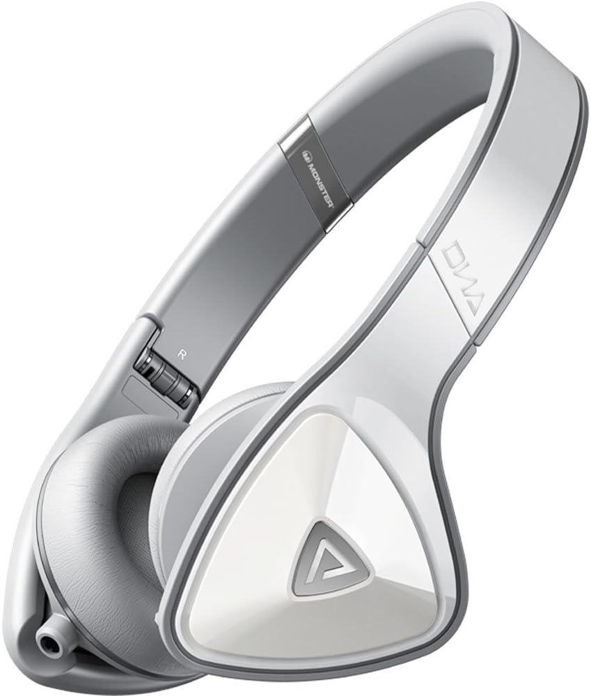 monster dna on ear headphones white grey