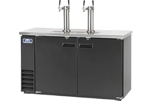 Arctic Air ADD60R-2 61" Double Tap Direct Draw Draft Beer Cooler/Dispenser/Kegerator, Black, 115v
