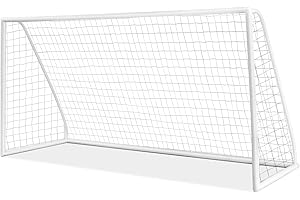 Goplus Soccer Goal, 6x4FT/8x6FT/12x6FT Soccer Net with Strong UPVC Frame, Quick Set-up, High-Strength Netting, Portable Weath