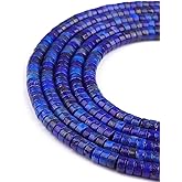 BEADIA Natural Lapis Lazuli Spacer Beads Caps Loose Semi Gemstone for Beading Jewelry Making 6mmx3mm 38cm