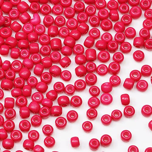 Tibaoffy Rose Beads Size 8/0 Crafts Glass Seed Beads 3mm for Jewelry Making (Total About 100gm About 3600pcs)