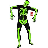 Morphsuits Adult Skeleton Costume Men, Mens Skeleton Costume Glow in Dark, Skeleton Adult Costume, Glow in Dark Skeleton