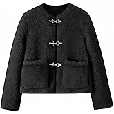 Tankaneo Womens Sherpa Fleece Jackets Long Sleeve Faux Fur Winter Warm Fuzzy Coats with Pockets