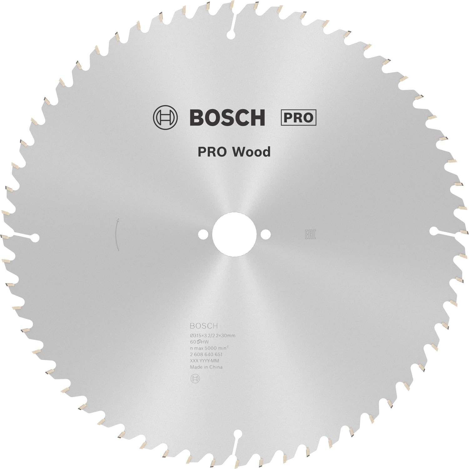 Bosch 1x PRO Wood Circular Saw Blade for Corded Table Saws (for Softwood, Hardwood, Ø mm, Professional Accessory Table Circular Saw)