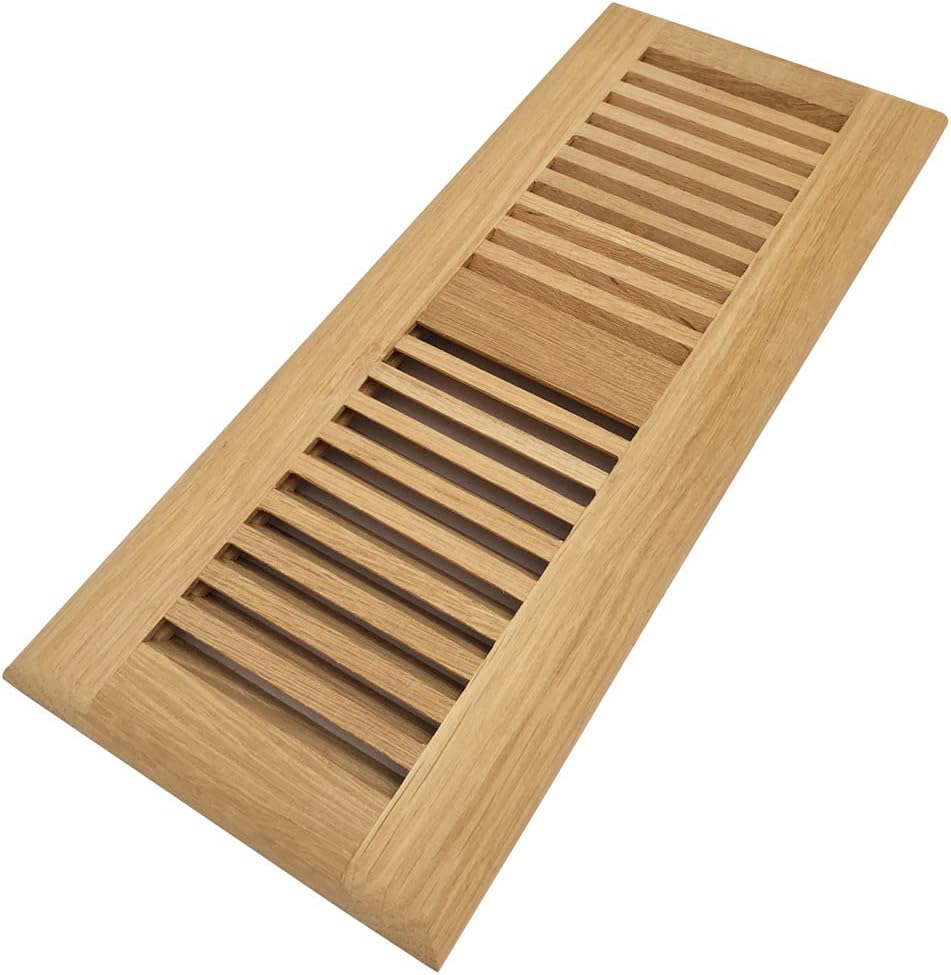 Registers, Grilles & Vents - Homewell White Oak Wood Floor Register Vent Cover, Drop in Vent Cover, 4x12 Inch, Unfinished