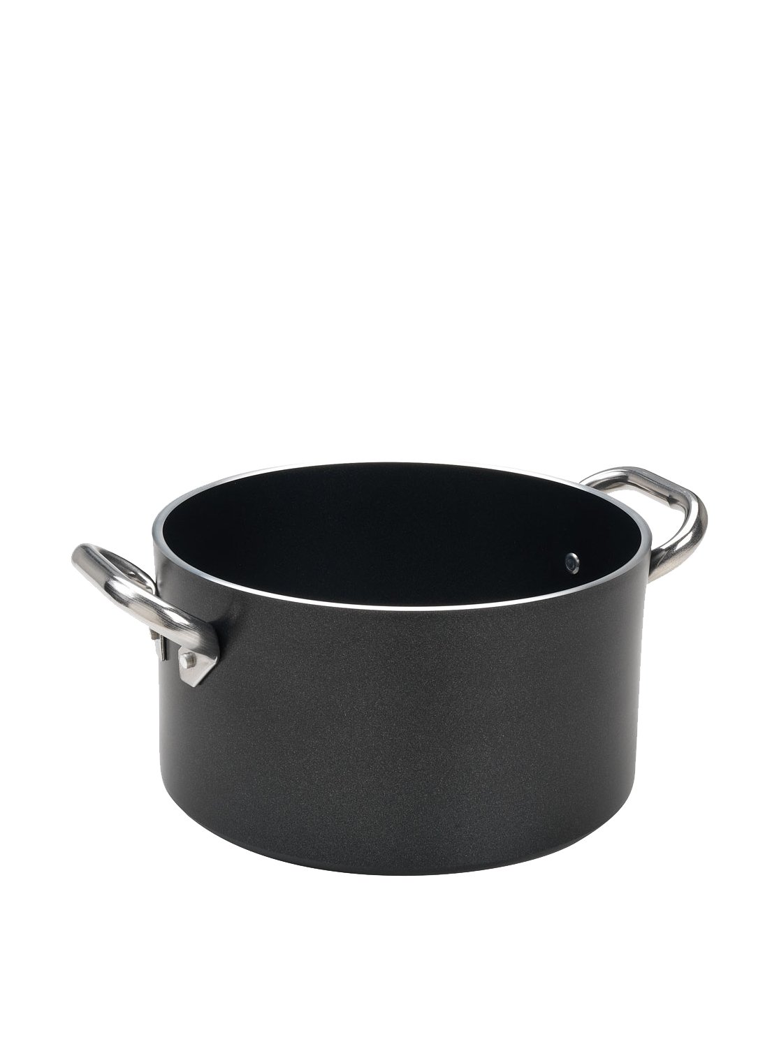 Pentole Agnelli ALSA2104SS32 Alsa Aluminium Black Crist Deep Saucepot with 2 Handles, 13.21 Litre, Steel