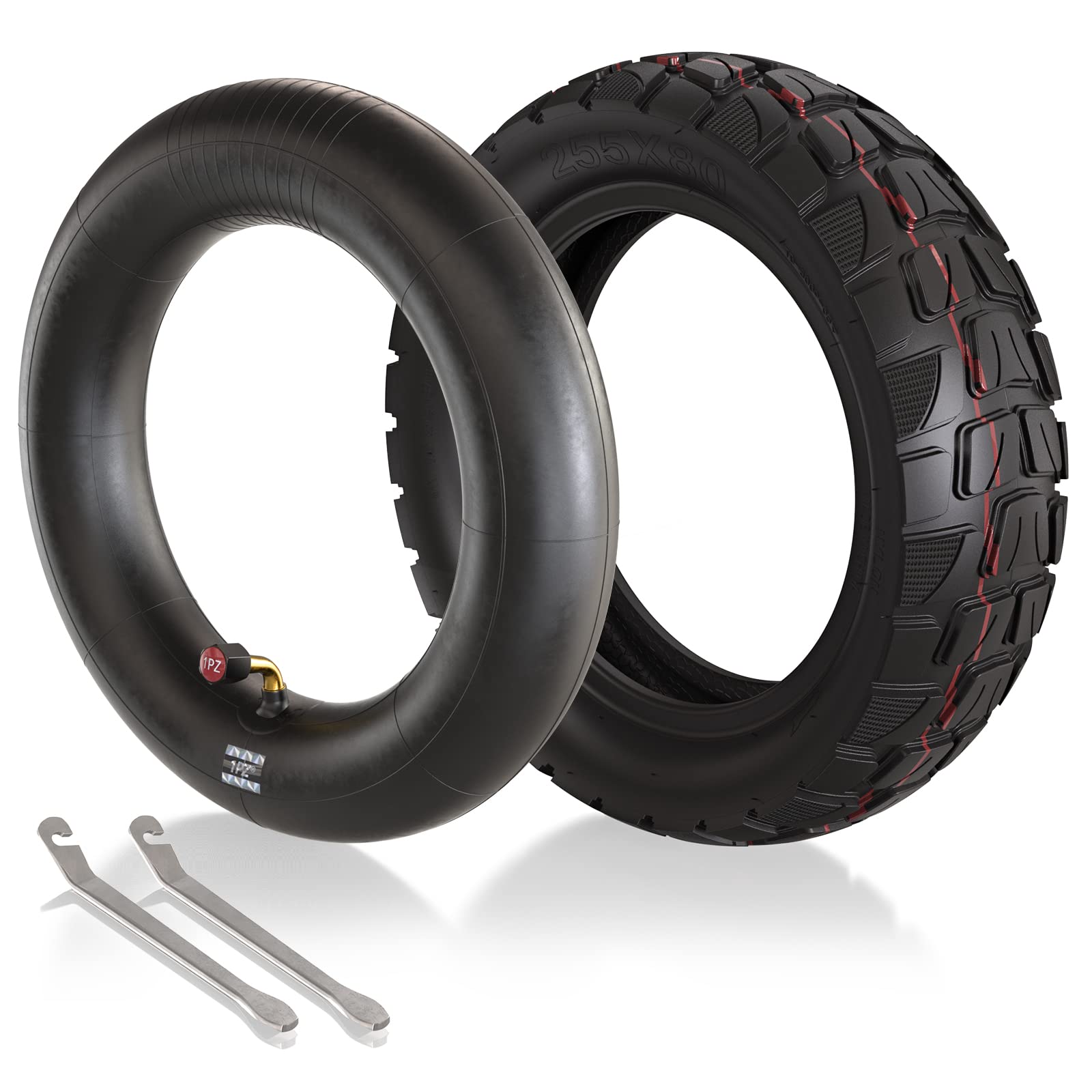 1PZ ULN-6SV 10 Inch Scooter Tyre and Inner Tube 255x80 10x3 Off Road City Road Tire Inner Tube Inflatable Rubber tyre for Electric Scooter Zero 10X Zero 10