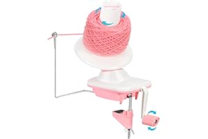 GLCONN Peach-Pink Yarn Winder - Yarn Ball Winder for Crocheting - Easy-to-Use Yarn Cake Winder for Neat 4oz Yarn Cake - Hand-Operated Yarn Spinner for Crochet and Knitting Enthusiasts