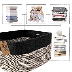 COMFY-HOMI 3PACK Cotton Rope Square Basket With