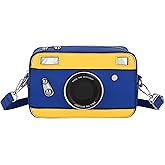 Felite Fnn Women Camera Shaped Crossbody Handbag Vintage PU Leather Shoulder Bag