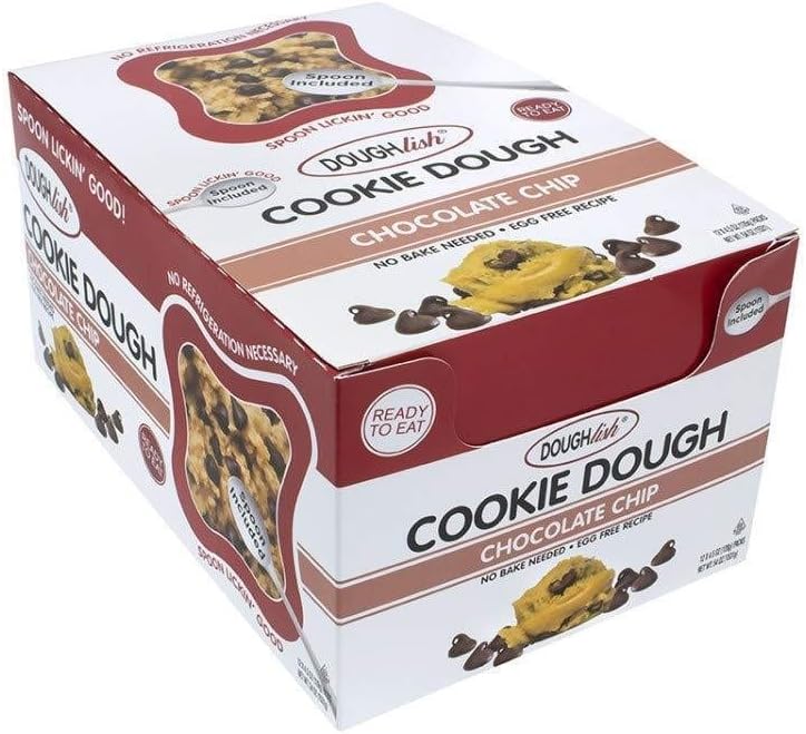 Taste Of Nature ‘Doughlish’ Edible Chocolate Chip Cookie Dough, 4.5 Ounces - 12 Count Display Box
