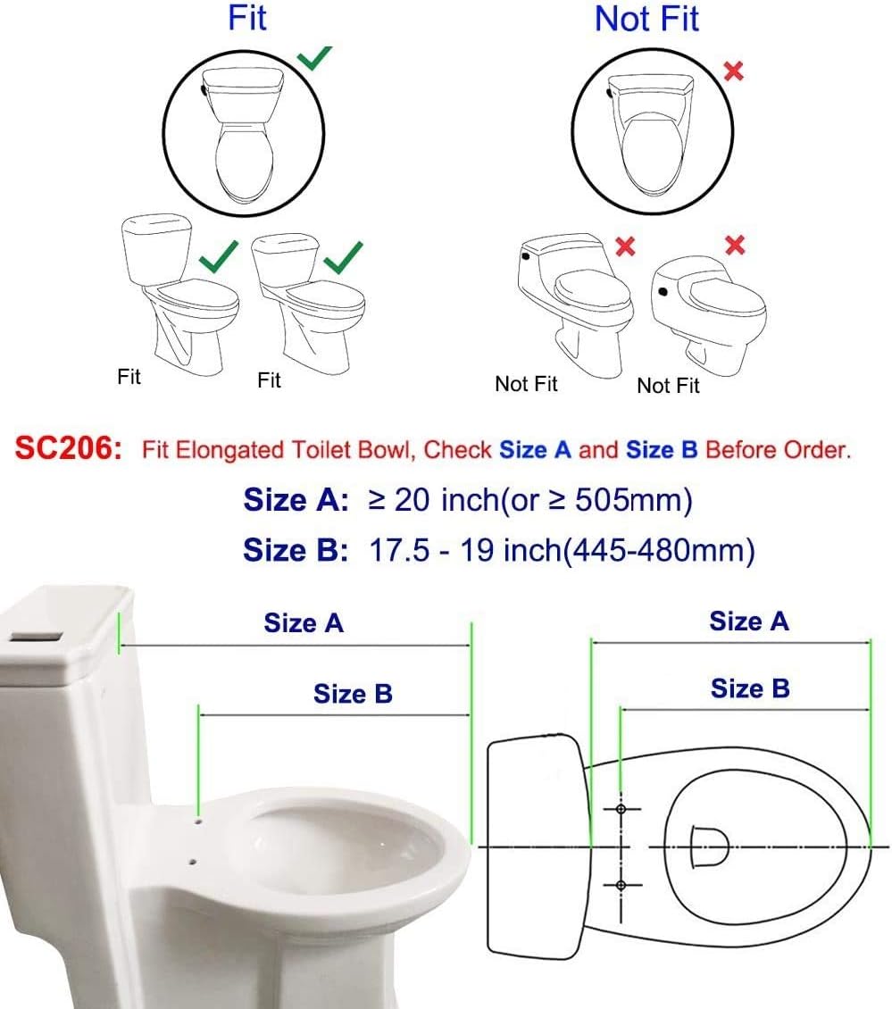 Hibbent Bidet Seat with Separated Self Clean Knob-Dual Nozzles for Rear& Feminine Cleaning-No Electricity Bidet Toilet Seat Sleek Design-ON/OFF Metal T Adapter Included (Elongated-SC206): Health & Personal Care