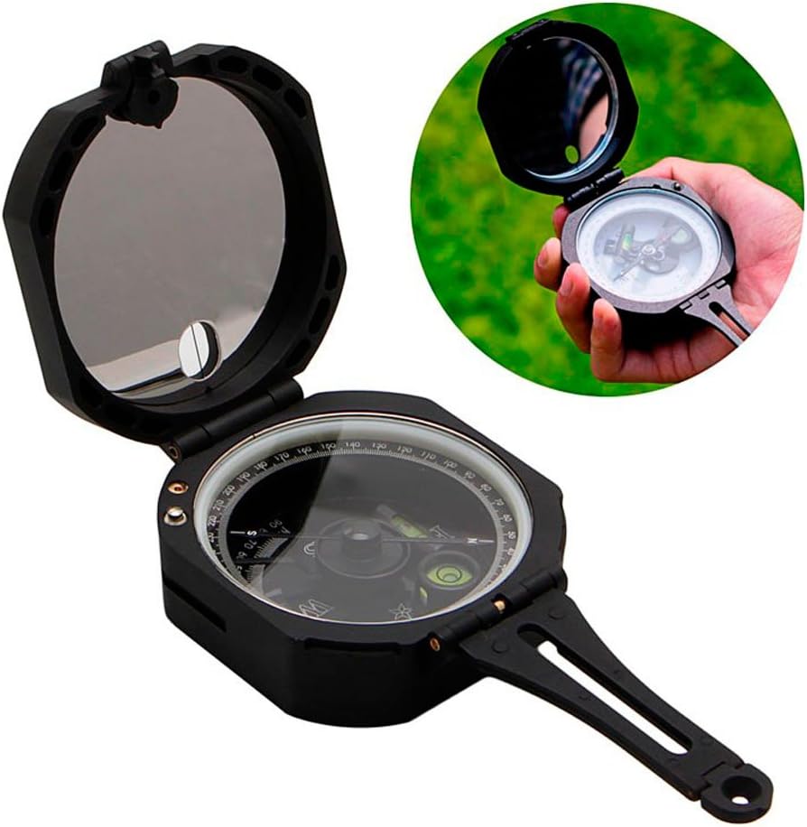 Comping Military Compass Lightweight and Durable Multi-function Pocket Compass for Surveyors Foresters Lensatic Sighting Fluorescent Waterproof for Hunting Hiking with Carrying Case and Strap