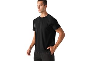 HYCOPROT Mens Short Sleeve Shirt Gym Clothes Workout Shirts Base Layer Gym Loose Fit Quick Dry Lightweight for Hiking Running