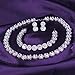 EVER FAITH Silver-Tone Round Cut Cubic Zirconia Tennis Necklace Bracelet Earrings Set Clear