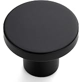 Ravinte Cabinet Knobs, 10 Pack Black Dresser Drawer Pulls, 1-1/5 Inch | Matte Black Finish, Round Grip Design, Kitchen Cabinet Upgrade, For Dressers, Closet Doors, Drawers, Cupboards