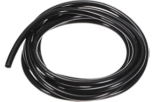 M METERXITY Tubing Carburetor Fuel Vent Line, 3.0mm(0.12") ID 6mm(0.24") OD 1.5m(5') Long Polyurethane Gas Oil Tube for ATV/Go Kart/Dirt Bike, Universal Petrol Pipe Replacement [Black]