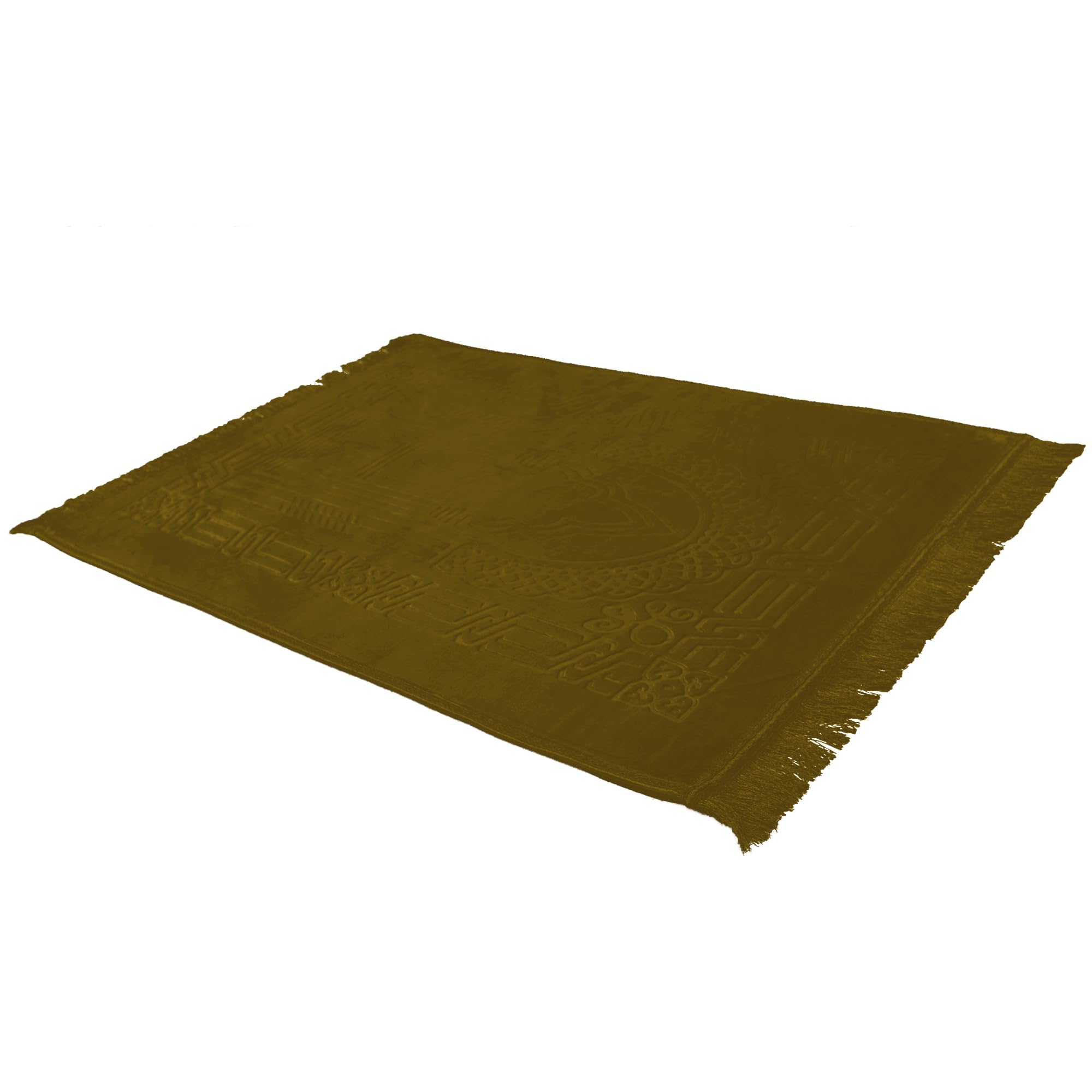 Desert Dress Luxury Padded Premium Quality Non Slip Adult Size Velvet Soft Plush Extra Large Comfort Prayer Mat Rug Janamaz Islam Muslim Gift Sale FBA (Gold)