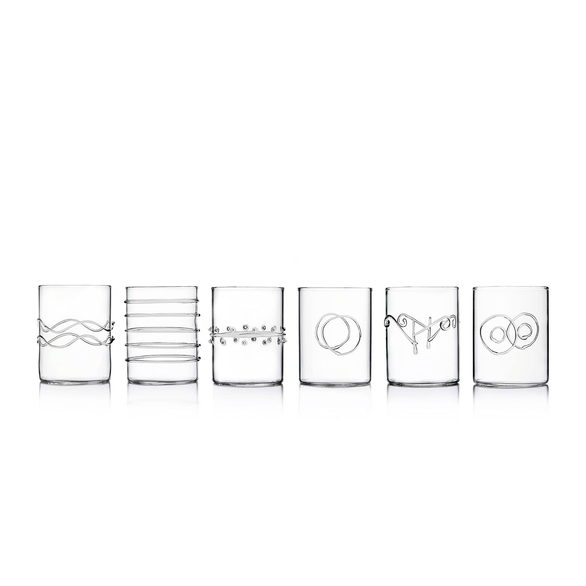 Ichendorf Milano Set of 6 Water Glasses | Deco Collection | 30 cl | Borosilicate Glass | Handmade