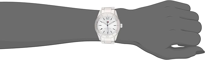 tommy hilfiger women's 1781271 stainless steel watch with white silicone band