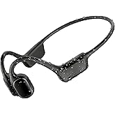 LazyGoose Swimming Headphones, IP68 Waterproof Bone Conduction Headphones,Open Earphones 8GB Memory with Bluetooth Sport Headsets for Swimming Pool Running Cycling-Black