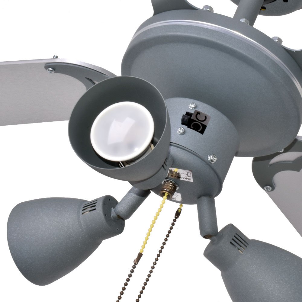 Decken Ventilator Raum Kühler Lüfter Blatt Silber Zugschalter 3 Stufen