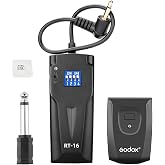 Godox RT-16 Wireless Flash Trigger Kit,2 in 1 Transmitter with Receiver for Studio Strobe Flash Photography,433MHz 16 Channels Trigger Compatible with Canon Nikon Sony Fujifilm Olympus Pentax Camera