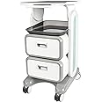 EBANKU Medical Cart with Wheels, Professional Ultrasound Cart with 2 Drawers Portable Rolling Med Carts Equipped with Non-Slip Pads Tray for Clinic Spa Office Bedroom