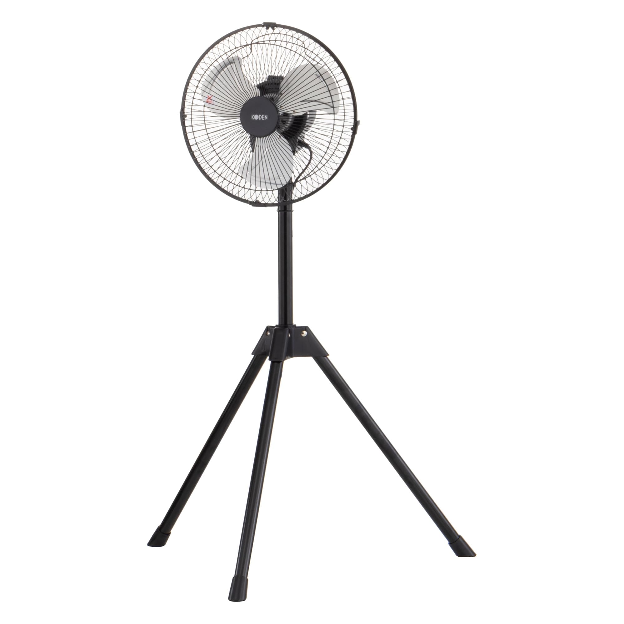 広電(KODEN) 工業扇 工業用扇風機 ミニ 25cm 三脚スタンド型 ブラック 高さ74~93cm 上下左右360°ラウンドムーブ送風 自動首振り 風量3段階 ワンタッチ折りたたみ脚 持ち運び簡単 アルミ羽根 CFF253TMA-AZ の商品画像
