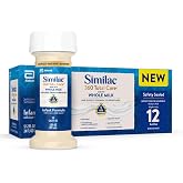 Similac 360 Total Care Made With Whole Milk, Ready-to-Feed Baby Formula | Only infant formula made with whole milk &amp; an exclusive blend of 5 immune-nourishing prebiotics in 2-fl-oz bottles, 12 pack
