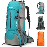King'sGuard 70L Hiking Backpack with Rain Cover Lightweight Waterproof Travel Camping Backpack Large Backpacking Pack